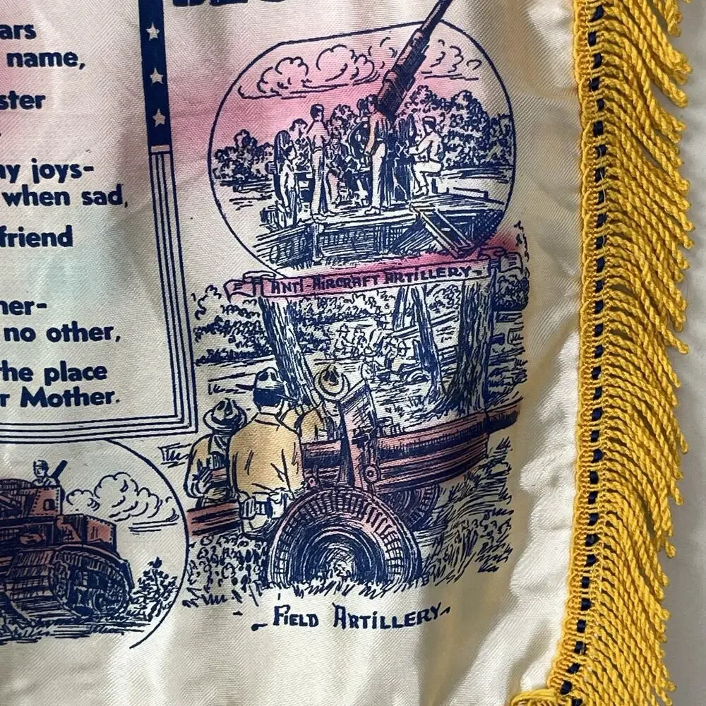 WWI US Army Mom Tribute Pillow Cover Antique Military Memorabilia History